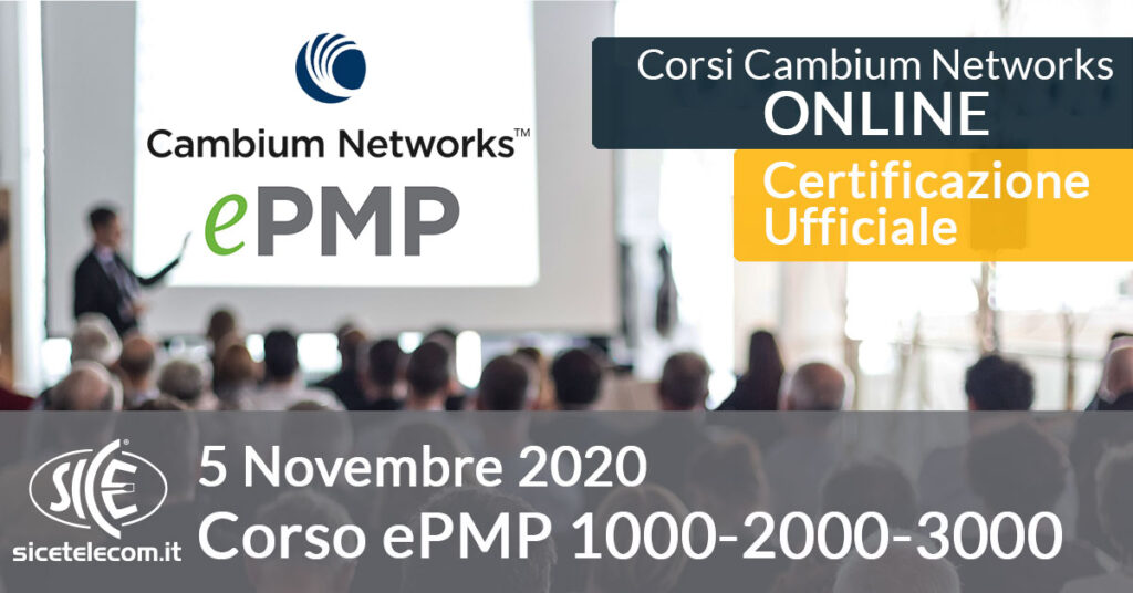 corso online ePMP Cambium Networks 5 novembre 2020 SICE