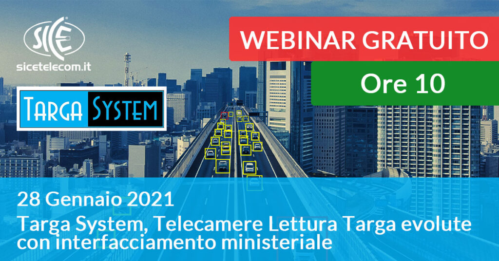 28 gennaio webinar targa system SICE