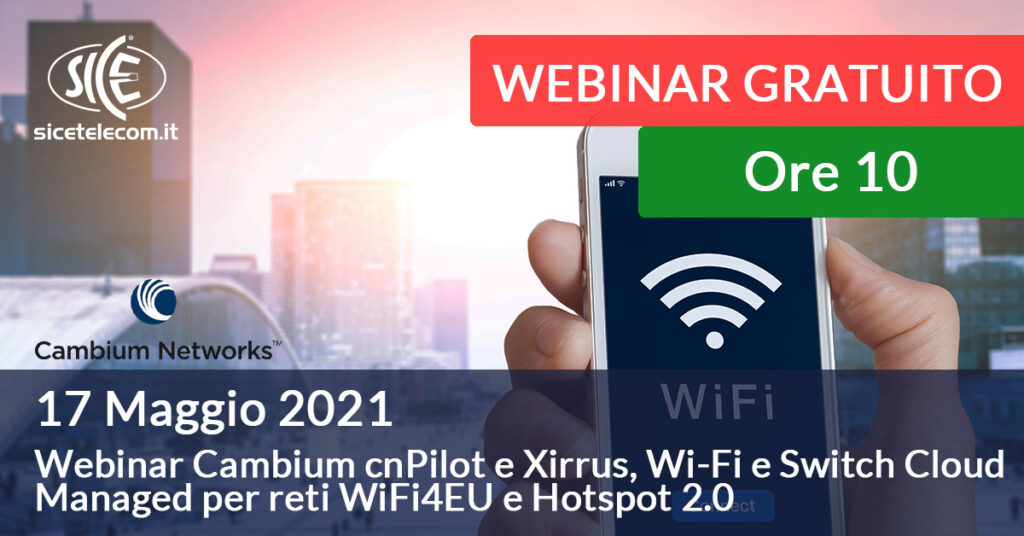17 maggio Webinar Cambium cnPilot
