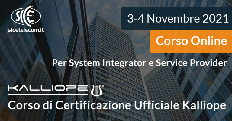 SICE corso ufficiale Kalliope 3-4 novembre 2021