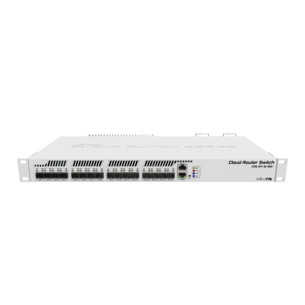 MikroTik | CRS317-1G-16S+RM | CRS 800MHz CPU 1GB RAM 1GB RAM 16SFP+ cages L5 1U | Switches