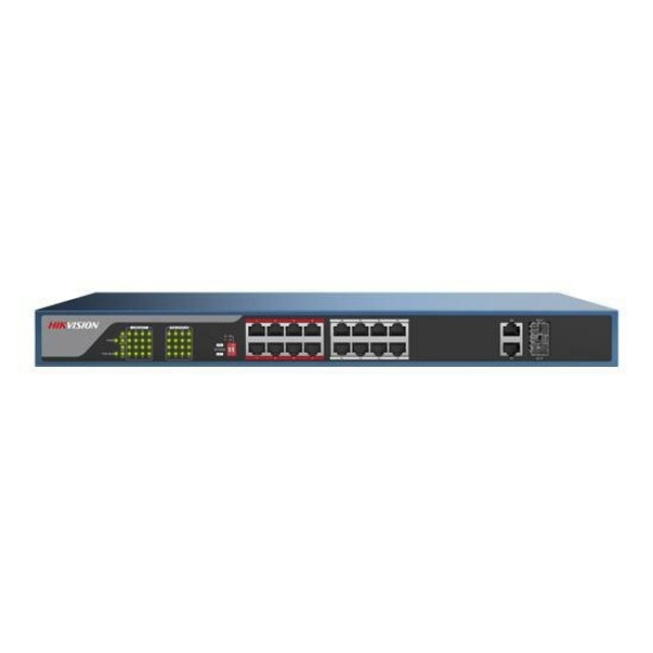 DS-3E0318P-E | HIKVISION 16-Port 100 Mbps Unmanaged PoE Switch IEEE 802.3at/af