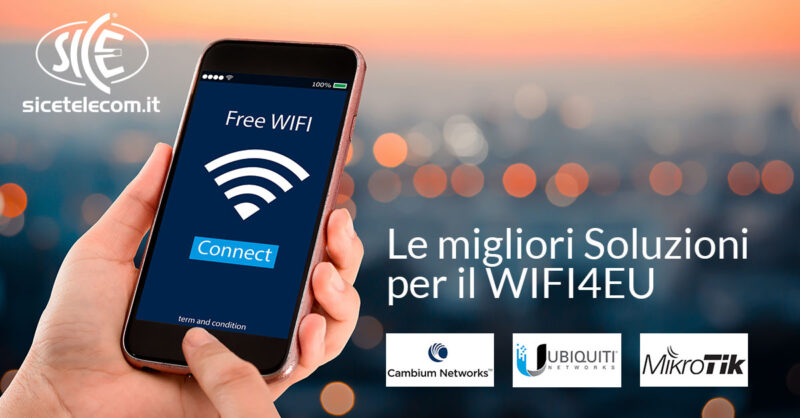 SICE distributore access point WIFI4EU Cambium, MikroTik, Ubiquiti, SMS Station