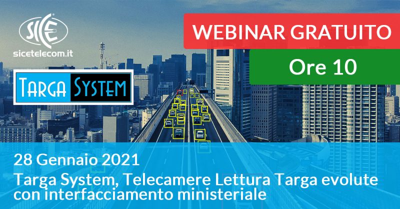 28 gennaio webinar targa system SICE
